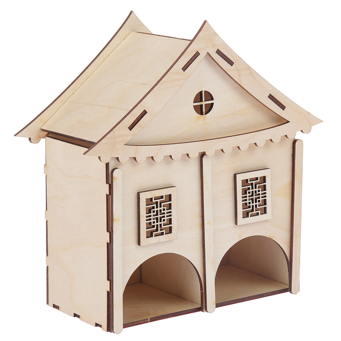 Чайный домик из фанеры " Китайский чай двойной" (набор 15 деталей) 10х16х19,5 см (ЧД-106)