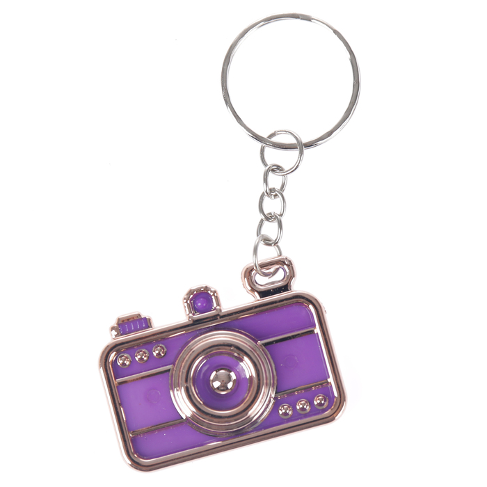 Брелок пластик под металл "Фотоаппарат" МИКС 4х3 см
