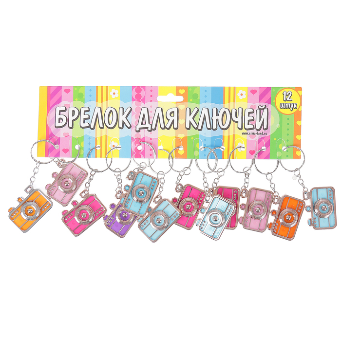 Брелок пластик под металл "Фотоаппарат" МИКС 4х3 см