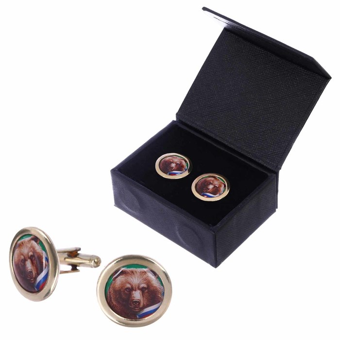 Запонки мужские "Медведь"