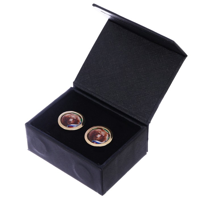 Запонки мужские "Медведь"