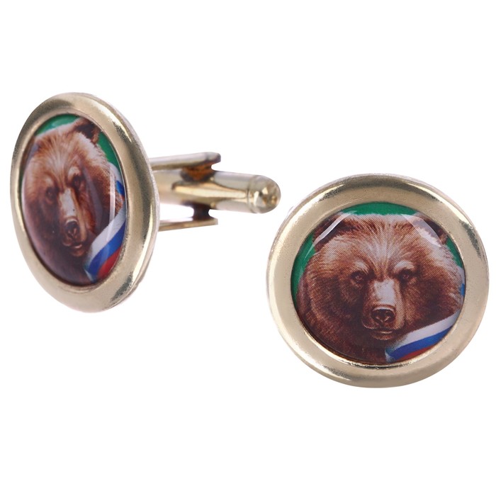 Запонки мужские "Медведь"