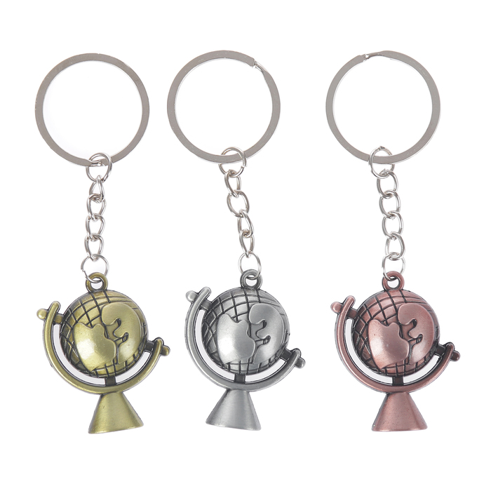 Брелок металл "Глобус" МИКС 4х3х0,8 см