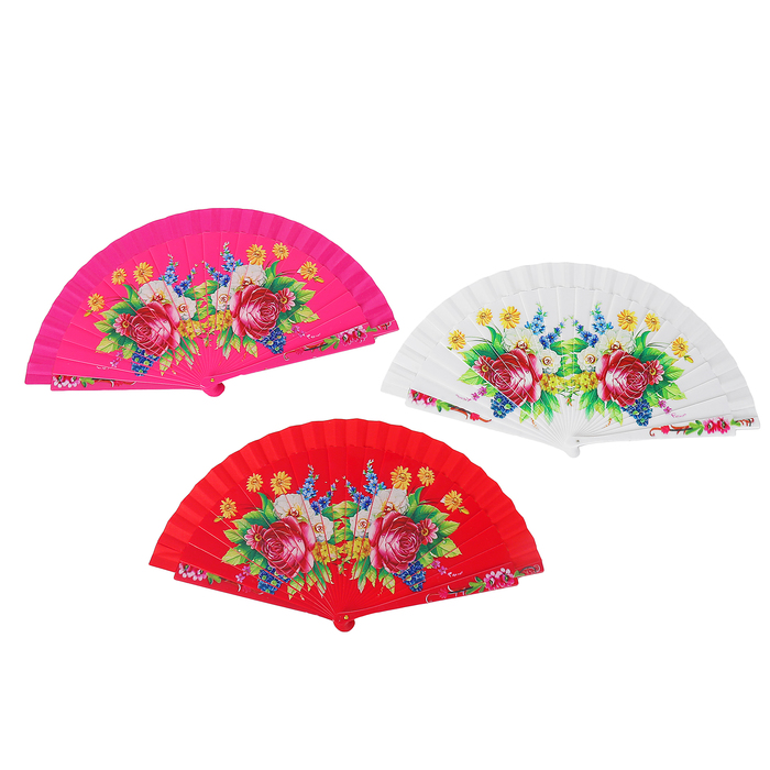 Веер h=23 см "Розы в букете" МИКС