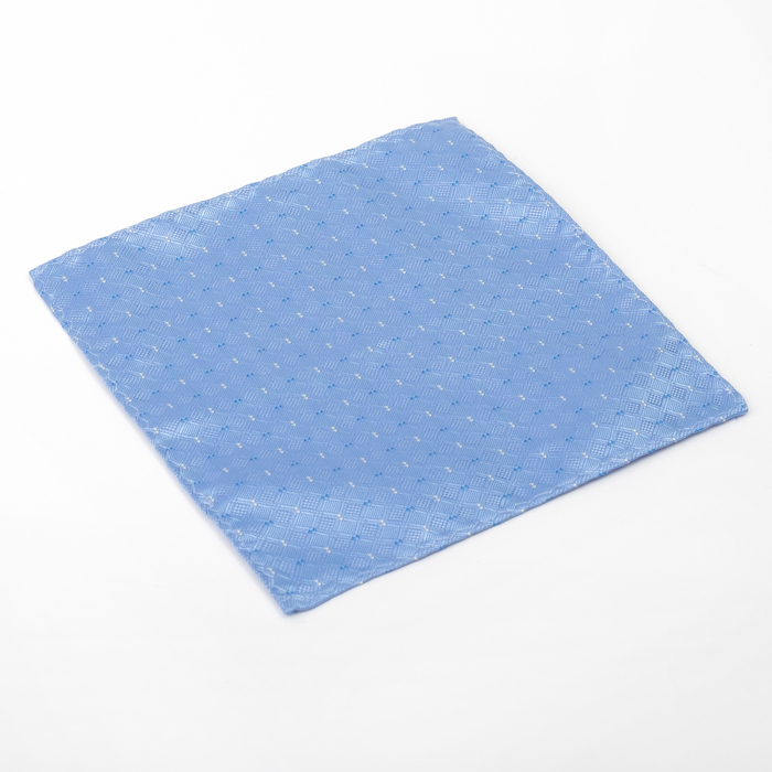 Набор детский: галстук-бабочка 10х5, платок 18х18, голубой, п/э