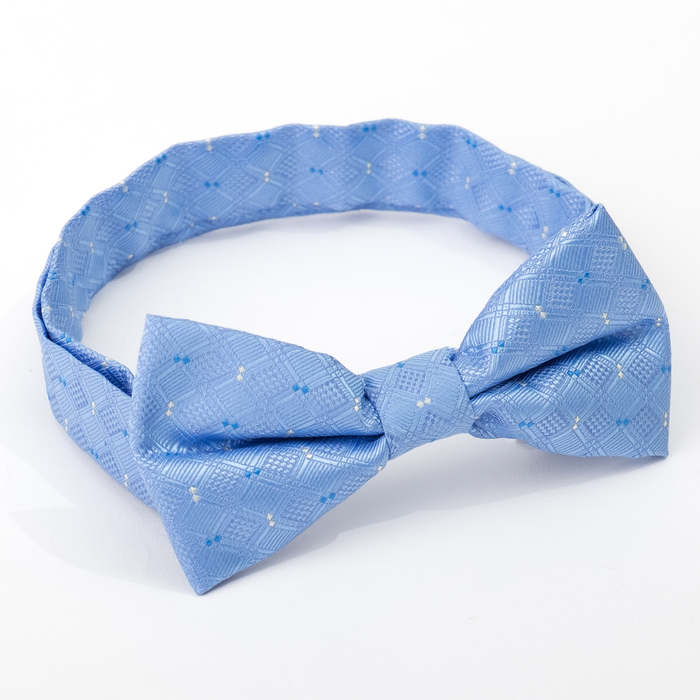 Набор детский: галстук-бабочка 10х5, платок 18х18, голубой, п/э