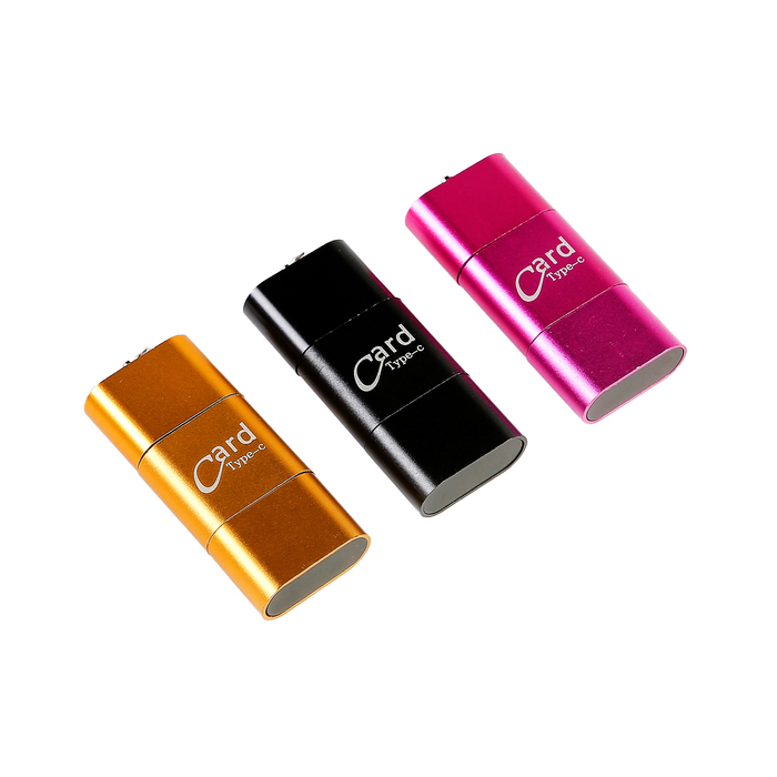 Картридер, Type-C и USB подключение, слот microSD, ушко для подвески, цвет микс