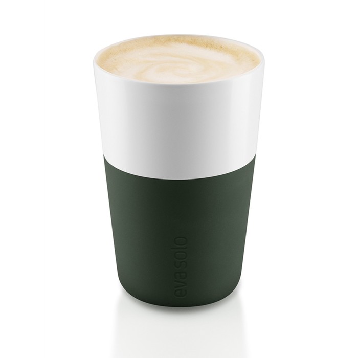 Чашки для латте, тёмно-зелёные, 2 шт.