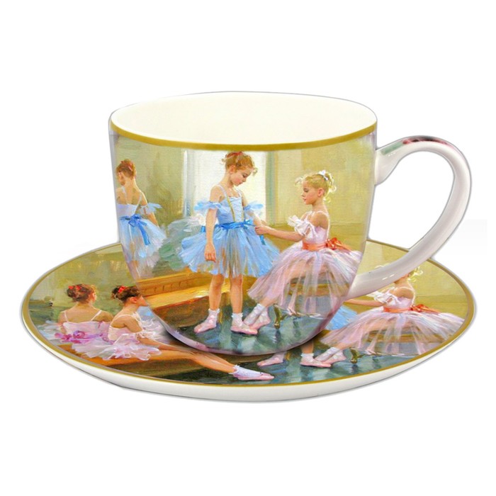 Чашка с блюдцем &quot;Балерины у зеркала&quot;, в подарочной упаковке