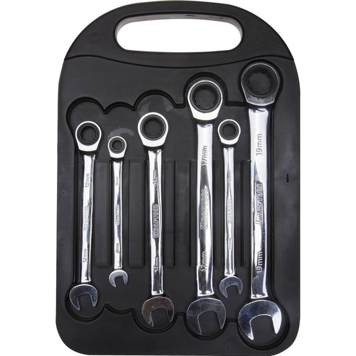 Набор ключей KRAFTOOL 27235-H7, комбинированные, трещоточные, 8-19мм, 7шт