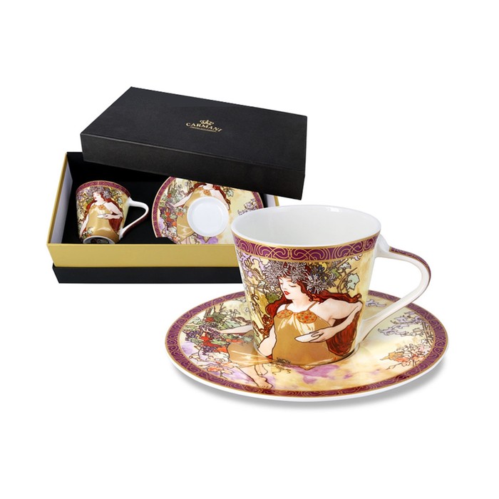 Чашка с блюдцем &quot;Осень А. Муха&quot;, в подарочной упаковке