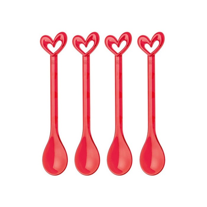 Набор из 4 ложек Susi Koziol, прозрачный красный