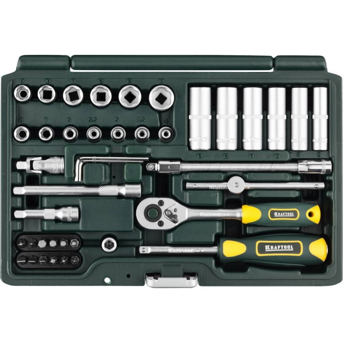 Набор торцевых головок KRAFTOOL 27885-H42, 1/4", 42 предмета