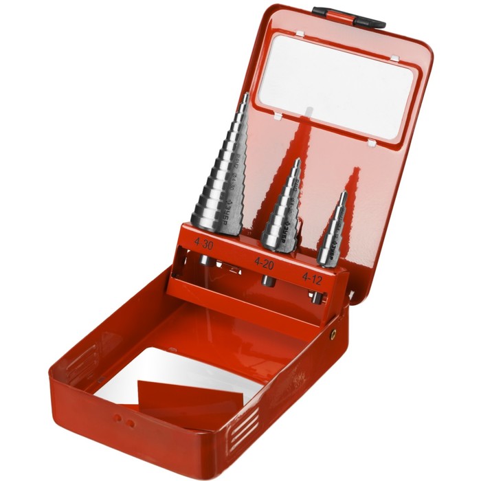 Набор сверл ЗУБР "МАСТЕР", ступенчатые, по сталям и цвет.мет., HSS