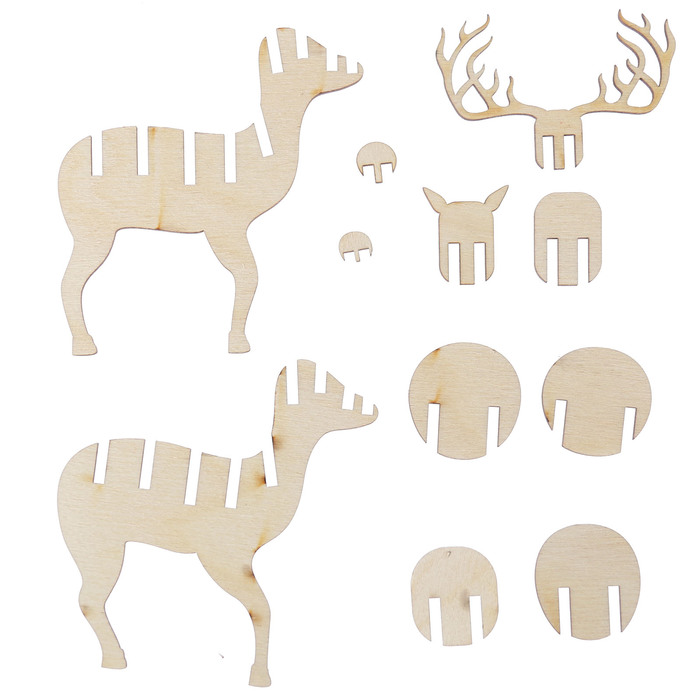 Декоративный элемент для творчества "Олень" (набор 11 деталей)