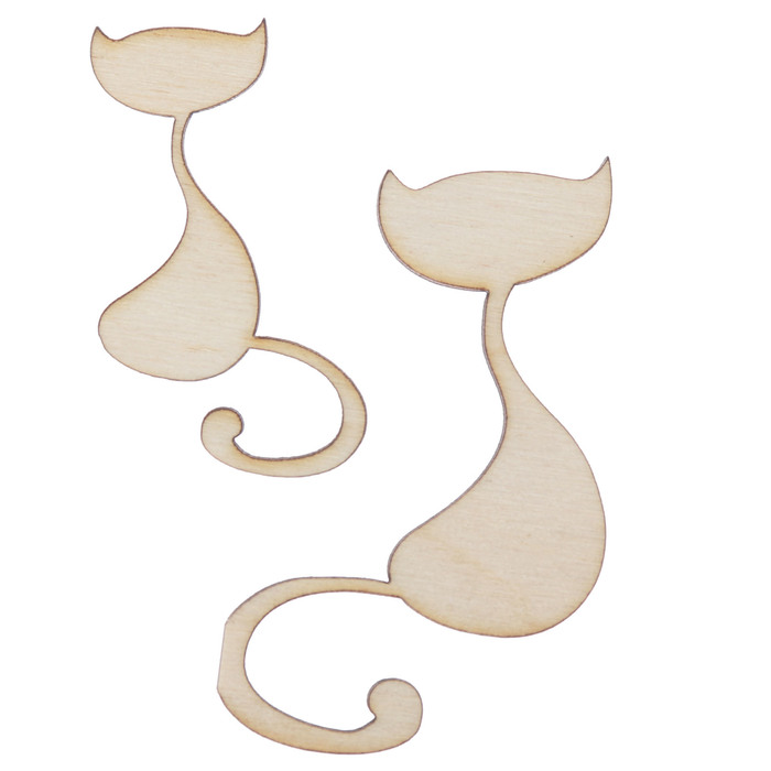 набор декоративных элементов для творчества (2 шт) "Котики" 3,9х6,5 см