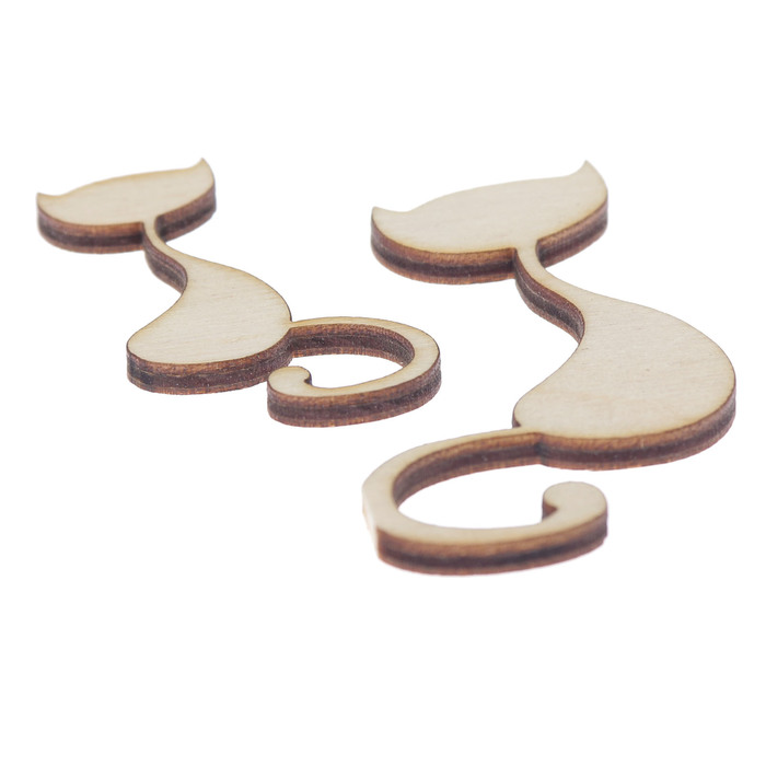 набор декоративных элементов для творчества (2 шт) "Котики" 3,9х6,5 см