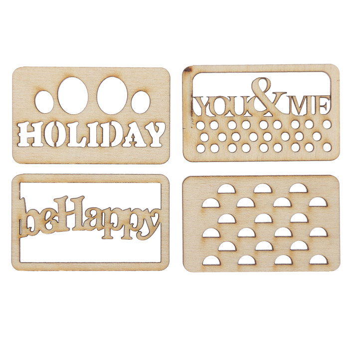 Декоративный элемент для творчества "Бирки" набор 4 шт, 6х3,7 см (ДЕК-628)