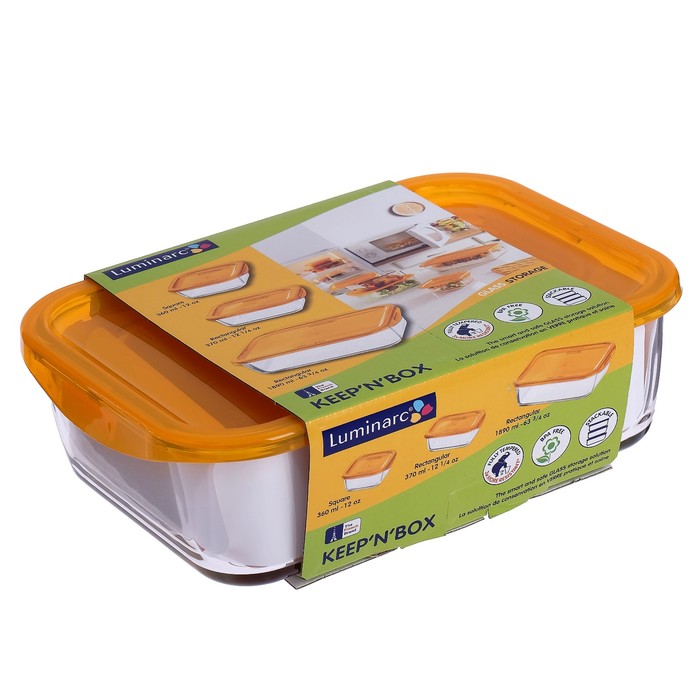 Набор контейнеров Keep'N Box: 0,36 л; 0,37 л; 1,9 л, цвет оранжевый