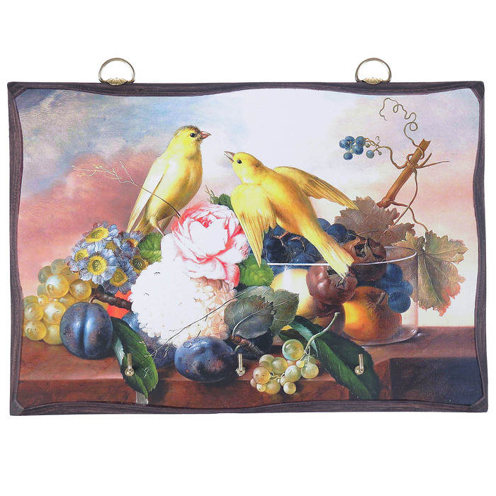 Ключница открытая  "Желтые птицы" 18х25 см