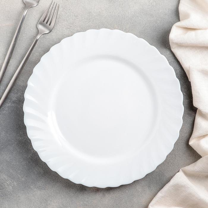 Тарелка обеденная, d=27 см, цвет белый тарелка фарфоровая обеденная золотая линия d 27 см цвет белый