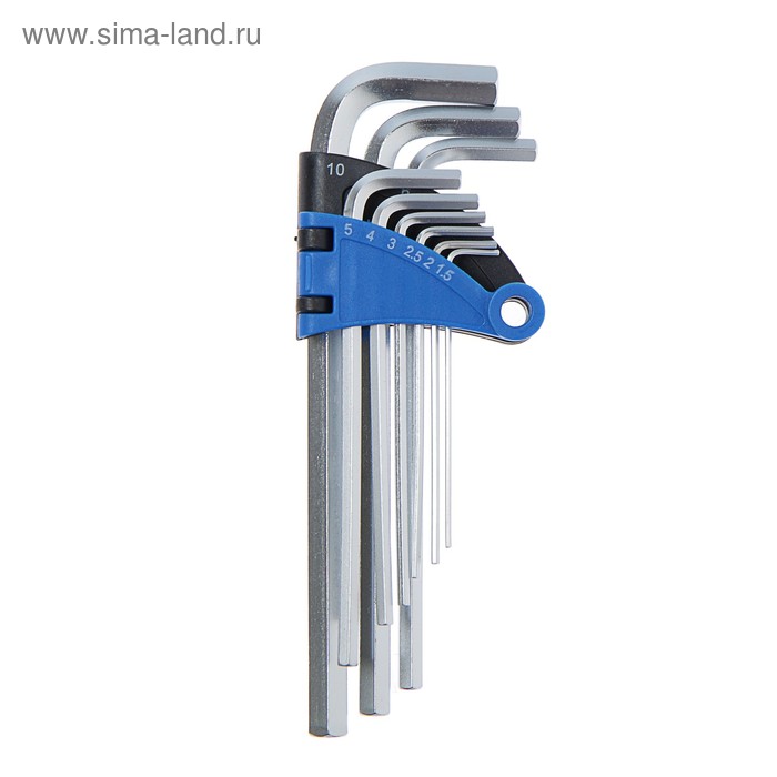 Набор ключей шестигранных ТУНДРА, удлиненных, CrV, 1.5 - 10 мм, 9 шт. набор ключей шестигранных тундра удлиненных crv 1 5 10 мм 9 шт
