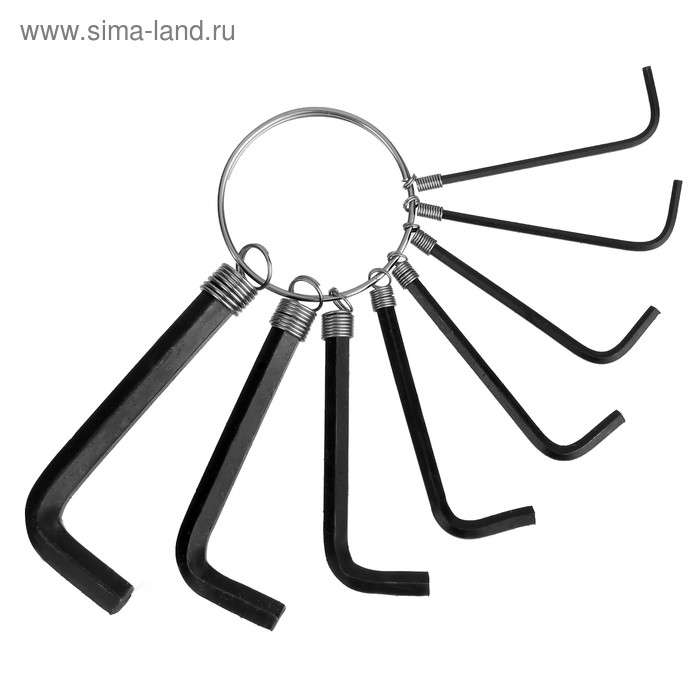 фото Набор ключей шестигранных на кольце lom, 1.5 - 6 мм, 8 шт.