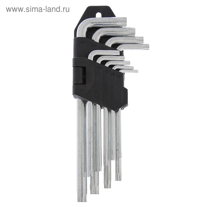 Набор ключей ЛОМ, TORX Tamper, удлиненных, TT10 - TT50, 9 шт. набор ключей torx er 25107lt г образных удлиненных t10 t40 7 предметов эврика