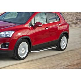

Пороги на автомобиль "Premium" Rival для Chevrolet Tracker III 2013-н.в.,Opel Mokka 2012-2016, 160 см, 2 шт., алюминий, A160ALP.4202.1