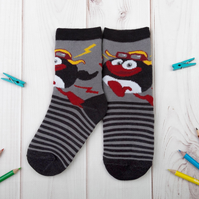 Носки детские СМЕШАРИКИ "Пин",р-р 14-16, 2-3года, 80%хл., 17%п/э, 3%эл