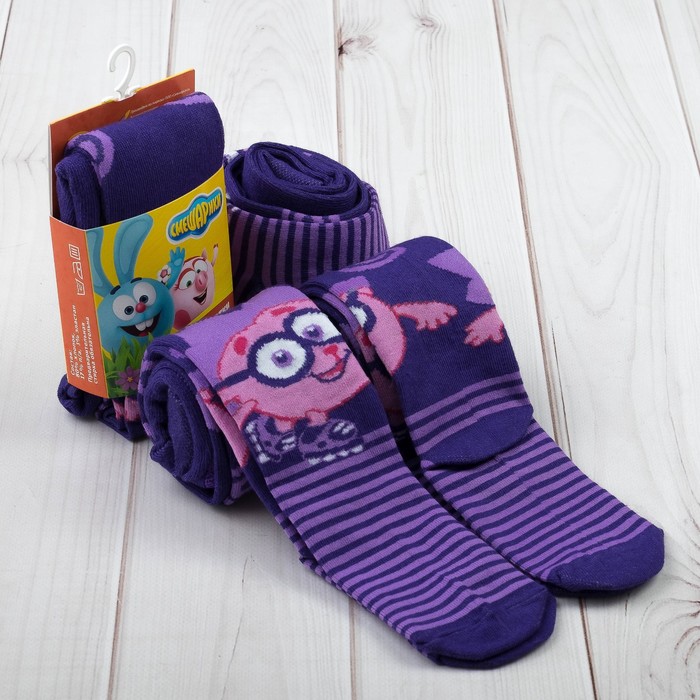 Колготки детские СМЕШАРИКИ "Ёжик", рост 92-98см,2-3года, 80%хл.,17%п/а,3%эл