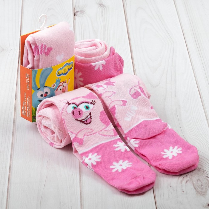 Колготки детские СМЕШАРИКИ "Нюша" роз., рост 104-110см,4-5лет, 80%хл.,17%п/а,3%эл