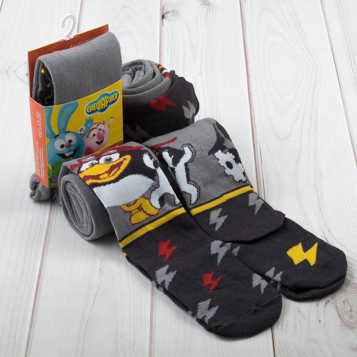 Колготки детские СМЕШАРИКИ "Пин", рост 92-98см,2-3года, 80%хл.,17%п/а,3%эл