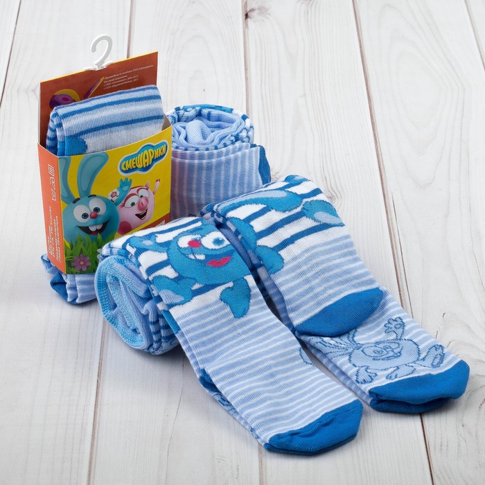 Колготки СМЕШАРИКИ "Крош", голубой, 86-92см