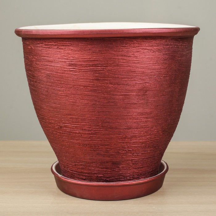 Кашпо "Премиум" цвет бордовый 5л