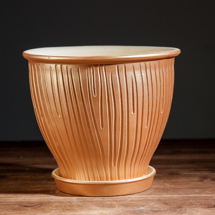 Кашпо "Премиум" цвет бежевый 5л