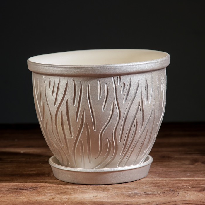 Кашпо "Премиум" цвет серебро 3 л, микс