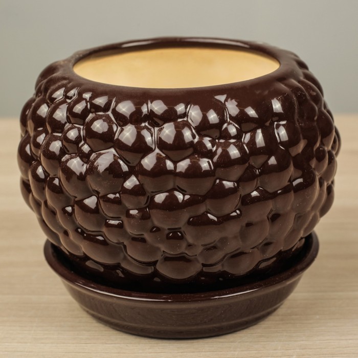 Горшок для цветов "Пузыри"  шоколад 0,4 л