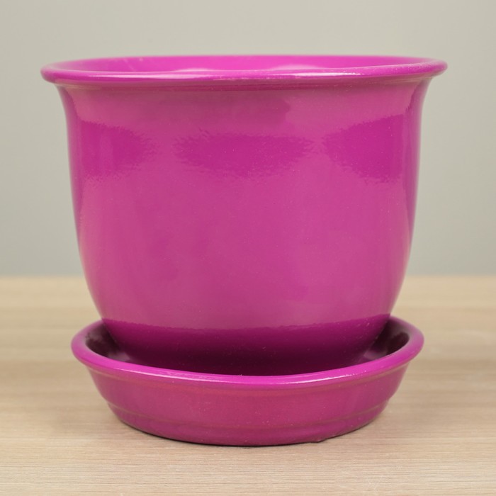 Горшок для цветов "Классик" глянец, фуксия, 0,5 л