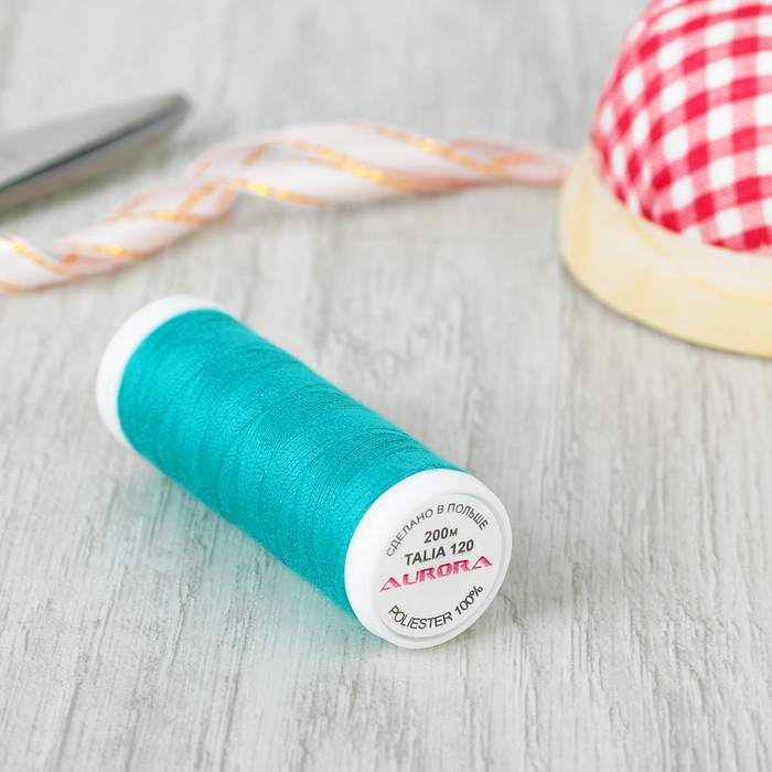 Нитки №120 200м, №908, цвет ярко-лазурный