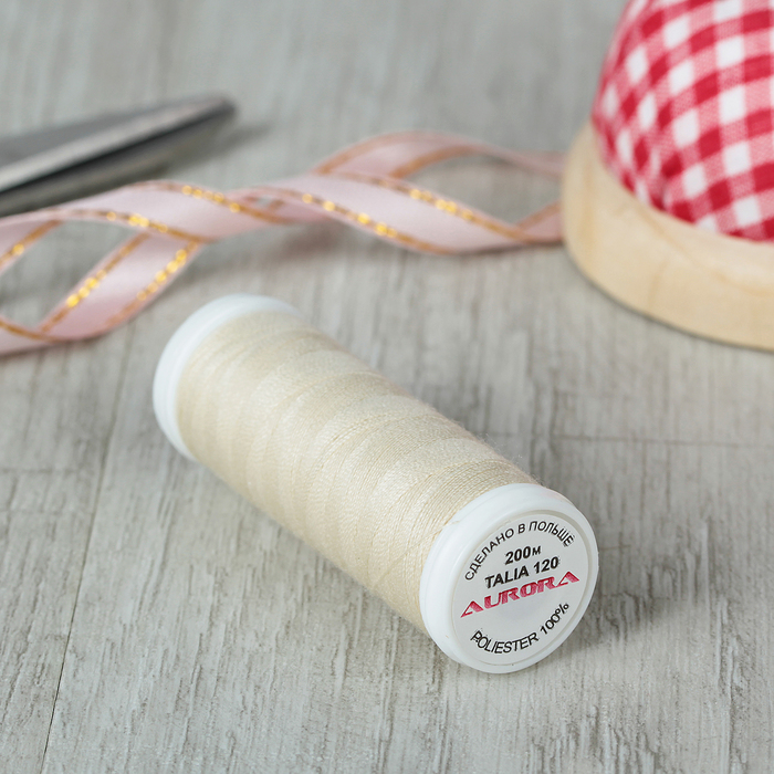 Нитки №120 200м, №7601, цвет светло-бежевый