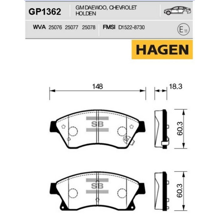 Колодки тормозные дисковые HI-Q GP1362