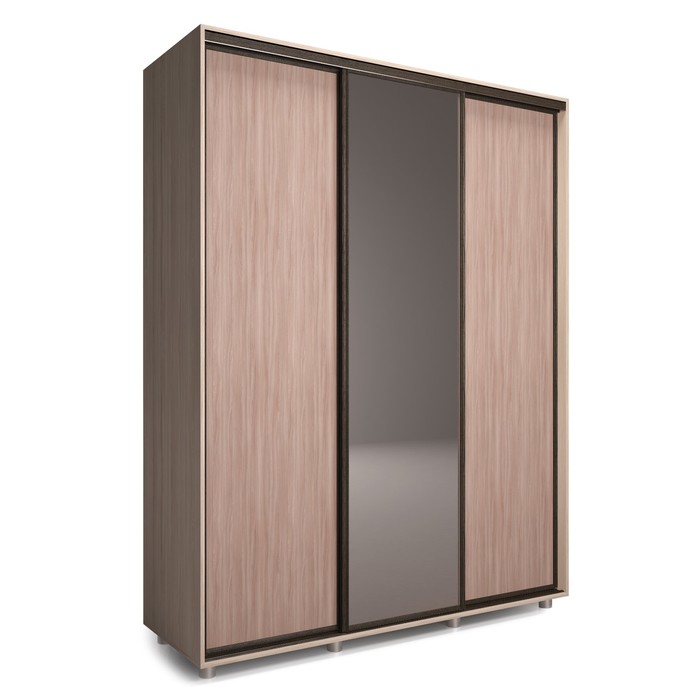 Шкаф-купе Удачный 1 зеркало 1800х600х2300 Ясень Шимо Светлый/Ясень Шимо Темный