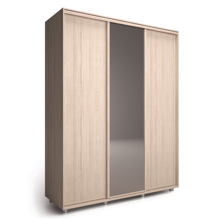 Шкаф-купе Удачный 1 зеркало 2100х600х2300 Ясень Шимо Светлый
