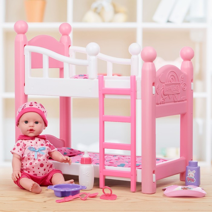Пупс "Андрюша" с двухъярусной кроваткой и аксессуарами, звуковые функции