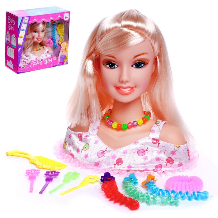 Кукла-манекен для создания причёсок «Красавица» с аксессуарами цена и фото