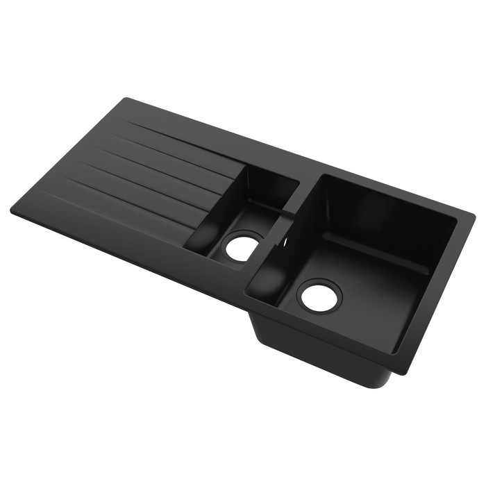 Мойка для кухни "ХЭЛЛВИКЕН", врезная, кварцевый композит, черная