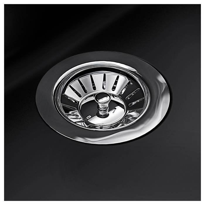 Мойка для кухни "ХЭЛЛВИКЕН", врезная, кварцевый композит, черная