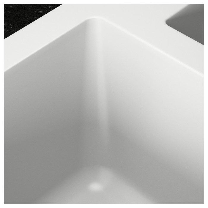 Мойка для кухни "ХЭЛЛВИКЕН", врезная, кварцевый композит, белая