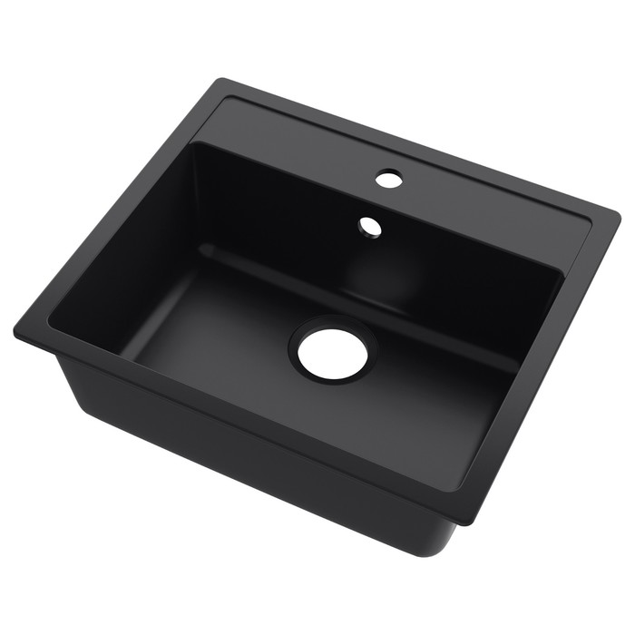 Мойка для кухни "ХЭЛЛВИКЕН" врезная, кварцевый композит, черная